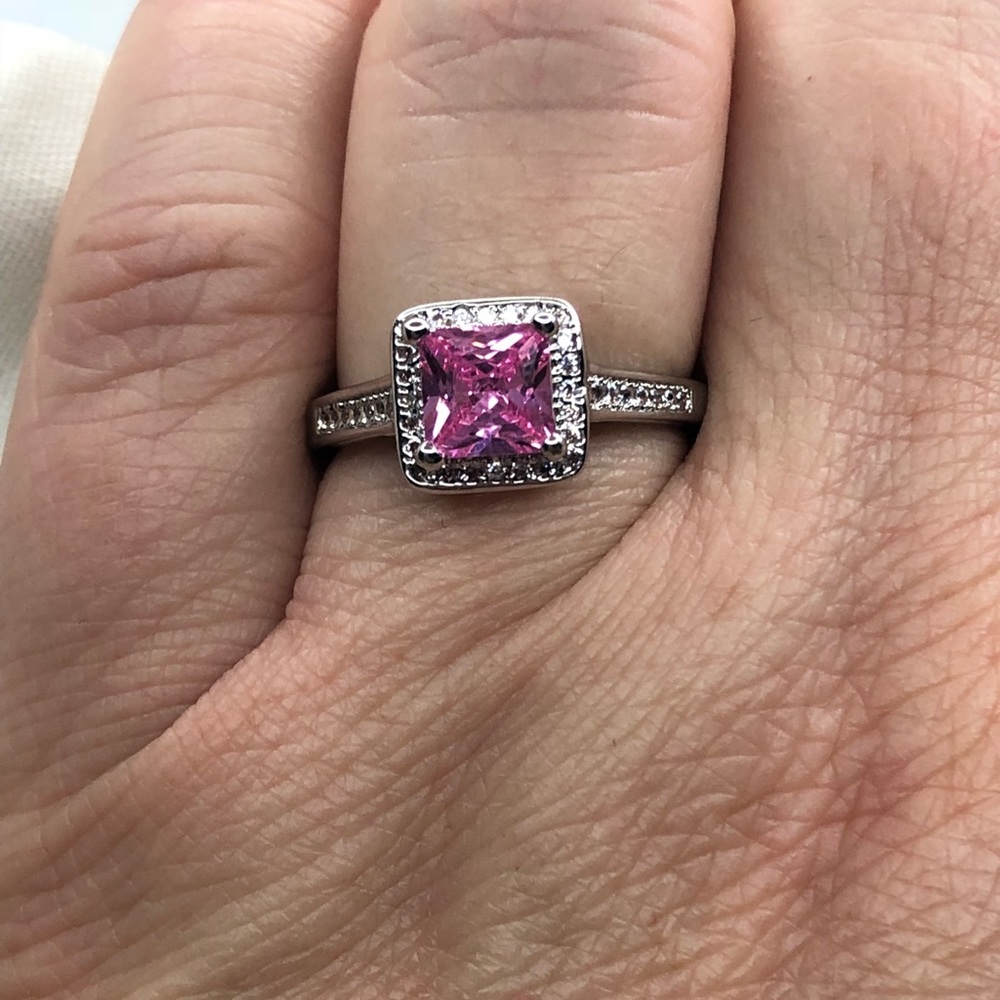 Pink CZ ring